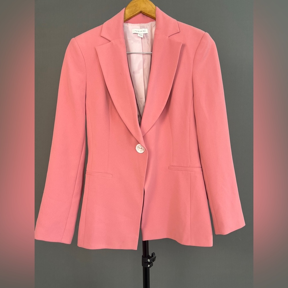 Topshop Pink Oversized Blazer